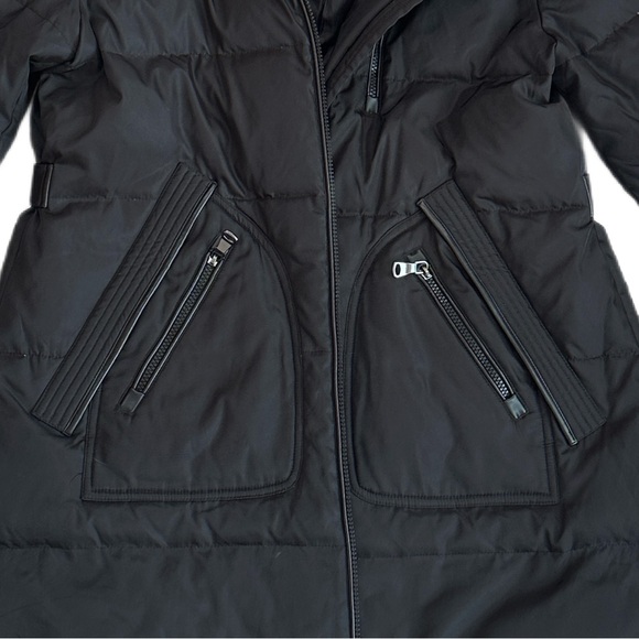 #15 VINCE CAMUTO ~ Long Black Puffer Jacket with Faux Fur Collar and Hood size L - Picture 9 of 12